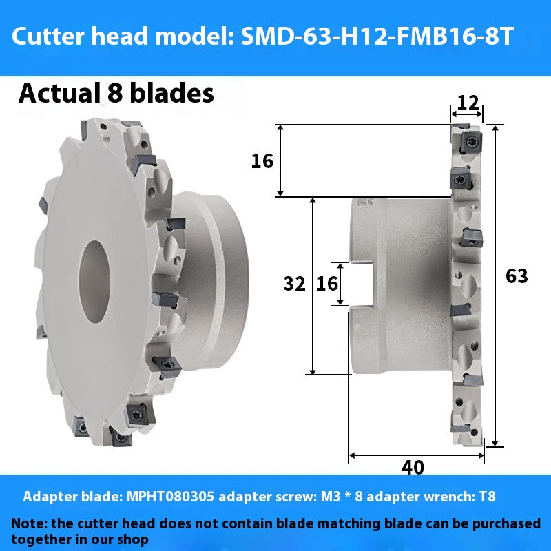 2082-CNC SMP 3 face and face milling cutter head saw blade sleeve indexable milling T-slot cutter head MPHT06 0812 Shandong Denso Pricision Tools Co.,Ltd.